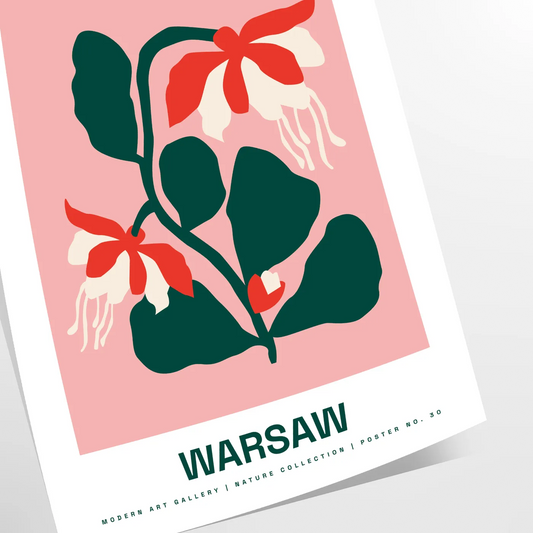 space Flower Market Blossom Art Poster vibrant green orange hues charm color room stunning wall ideal gift sizes Letter Medium Large way A0