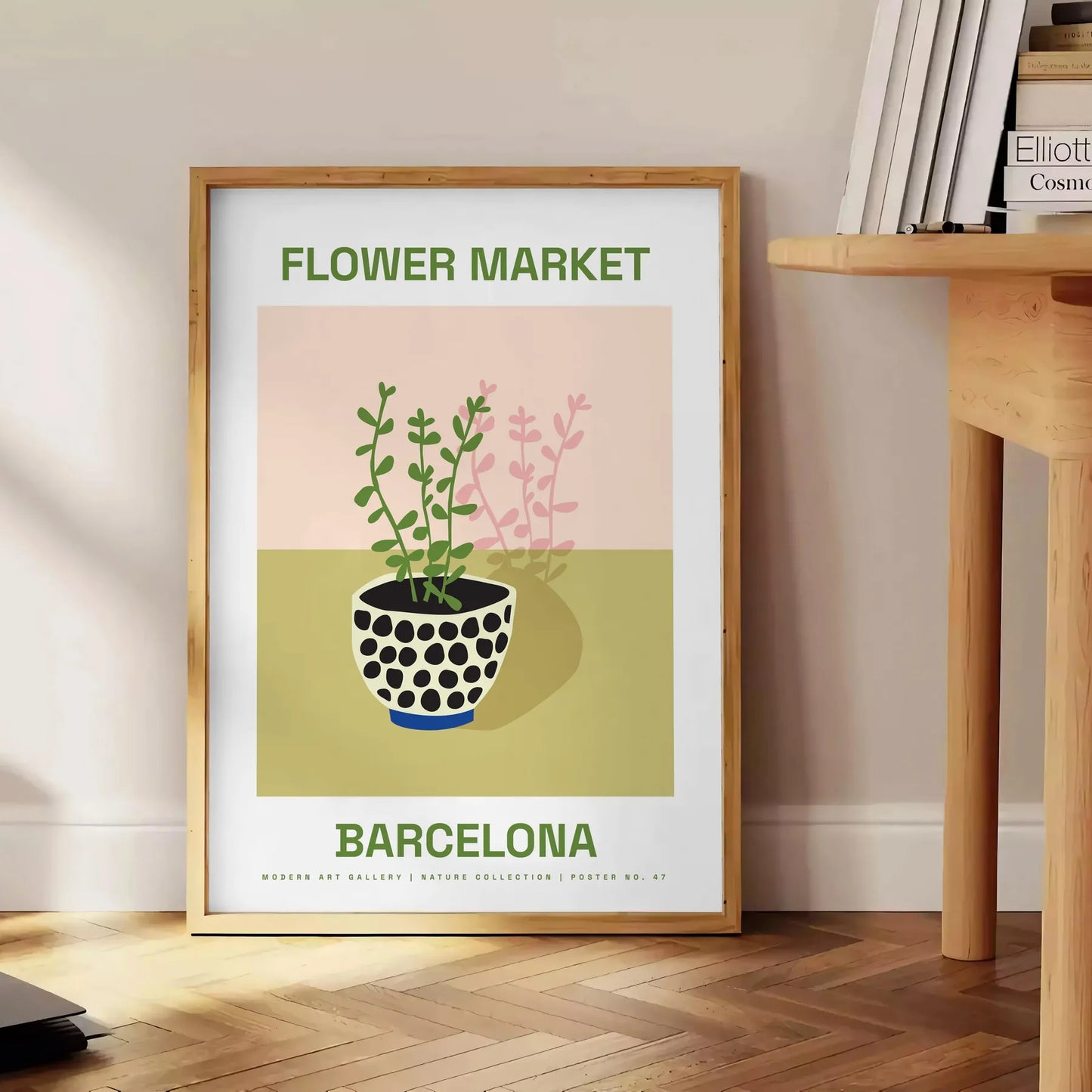 walls vibrant Flower Market Poster botanical art masterpiece rich greens oranges lively print elegant artwork unique gift splash nature beauty space style