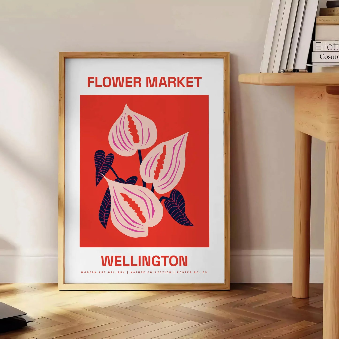 space captivating Flower Market Poster vibrant black orange hues nature beauty stunning wall art perfect unique gift eye home decor various sizes A4 cm A0