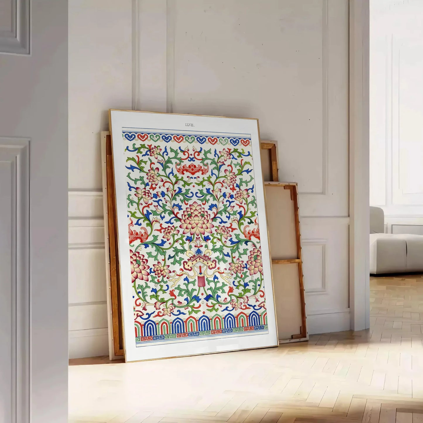 space stunning garden art poster gray vibrant green hues wall unique gift nature design tranquility room sizes A4 cm A0