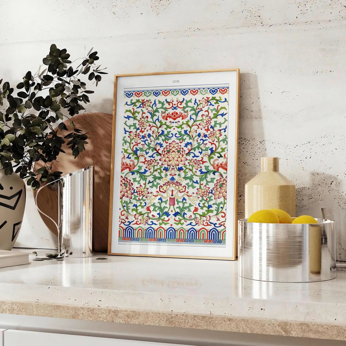 space stunning garden art poster gray vibrant green hues wall unique gift nature design tranquility room sizes A4 cm A0