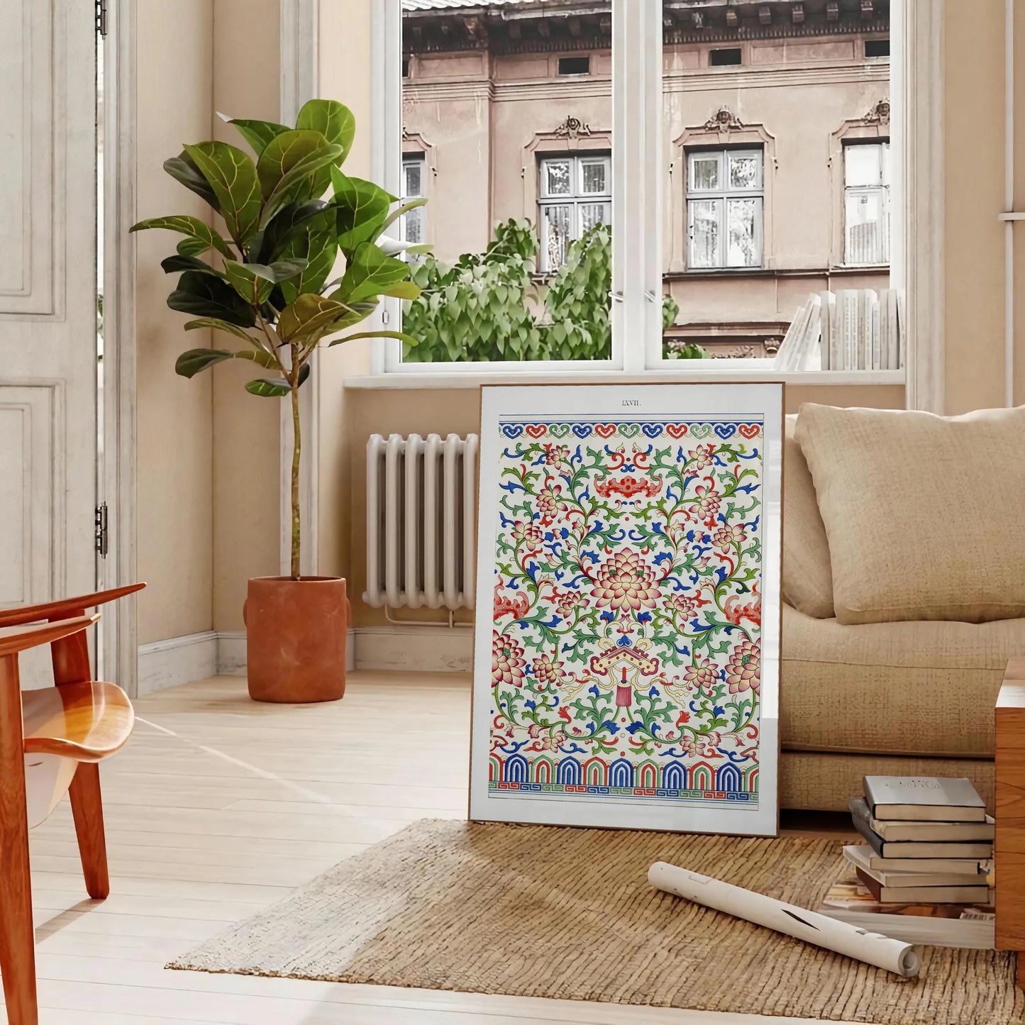 space stunning garden art poster gray vibrant green hues wall unique gift nature design tranquility room sizes A4 cm A0