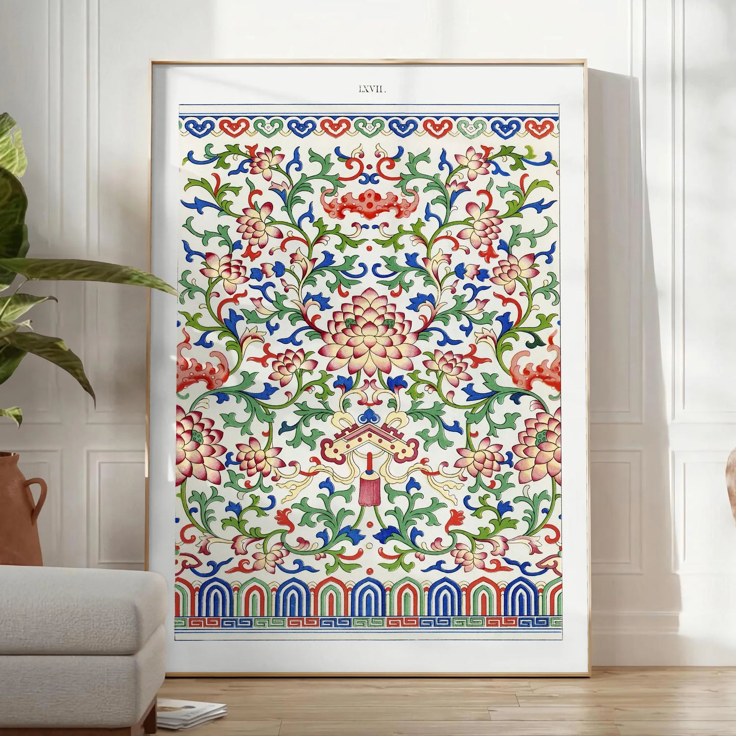 space stunning garden art poster gray vibrant green hues wall unique gift nature design tranquility room sizes A4 cm A0