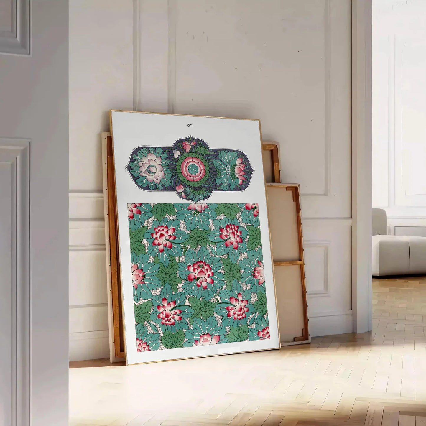 vibrant beauty nature garden poster lush greens rich purples wall art unique gift artwork essence serenity growth framed frameless version stunning print