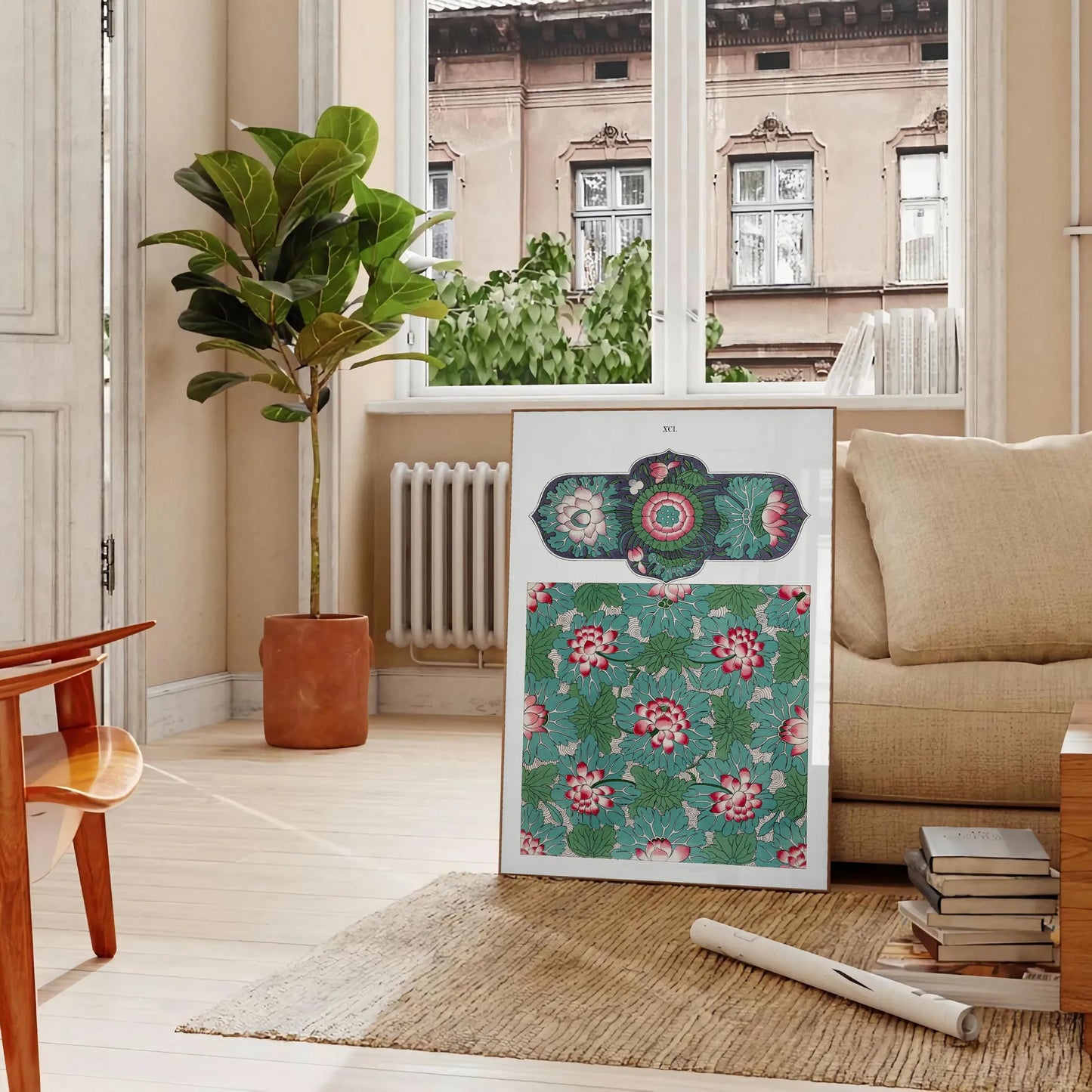 vibrant beauty nature garden poster lush greens rich purples wall art unique gift artwork essence serenity growth framed frameless version stunning print