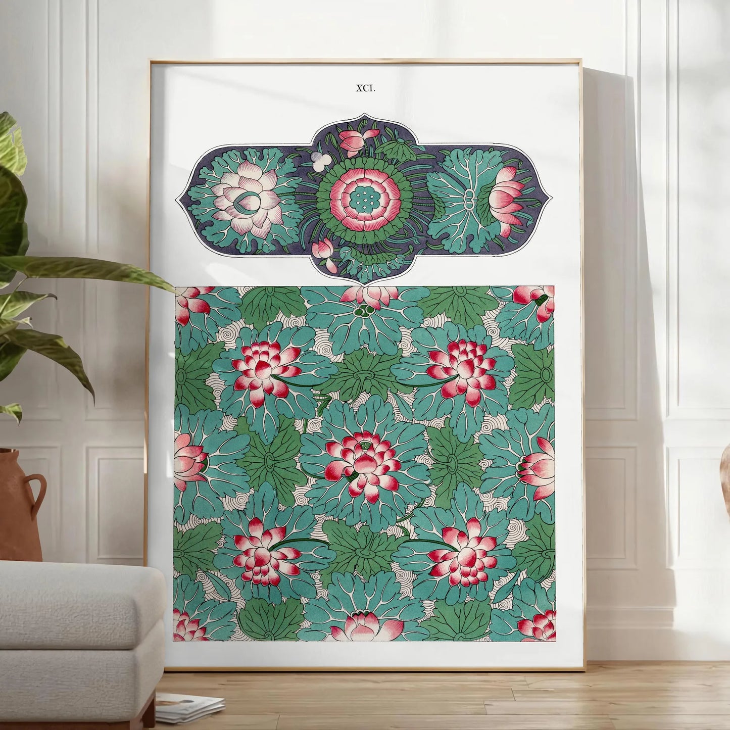 vibrant beauty nature garden poster lush greens rich purples wall art unique gift artwork essence serenity growth framed frameless version stunning print