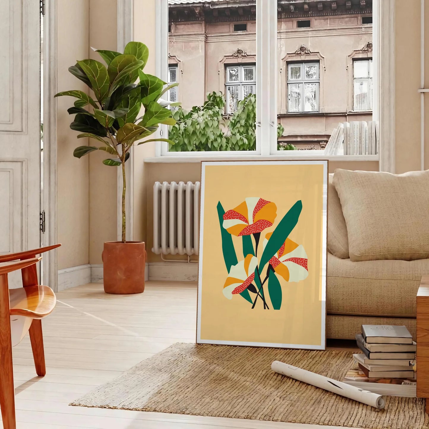 vibrant beauty nature space stunning green orange art poster wall room captivating artwork ideal gift lovers size A4 cm A0