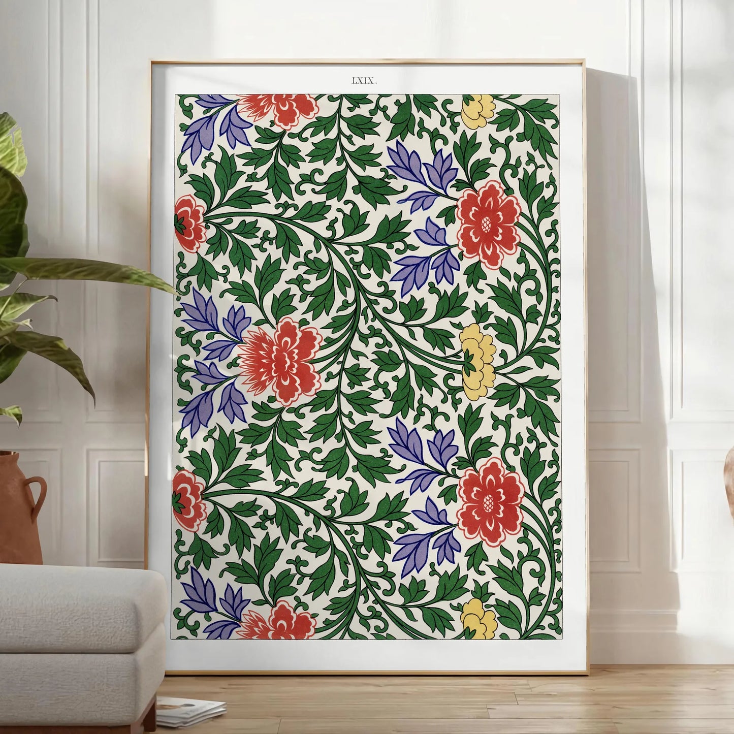 space vibrant plant art poster rich lush greens warm oranges stunning wall piece perfect gift nature lovers enthusiasts room artwork available sizes A4 cm A0