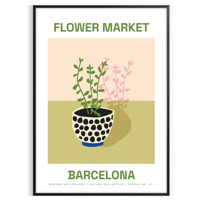 walls vibrant Flower Market Poster botanical art masterpiece rich greens oranges lively print elegant artwork unique gift splash nature beauty space style
