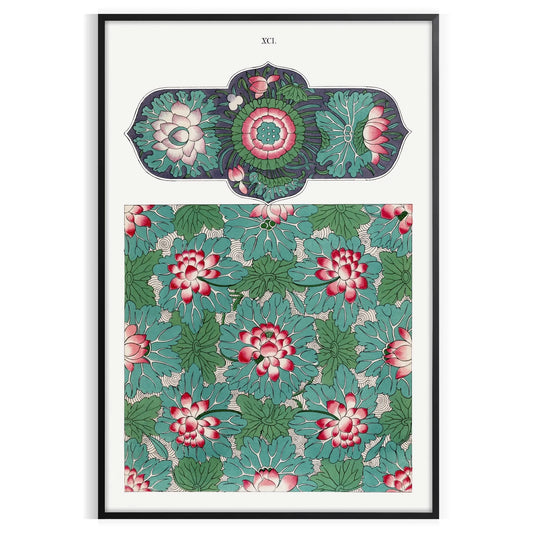 vibrant beauty nature garden poster lush greens rich purples wall art unique gift artwork essence serenity growth framed frameless version stunning print