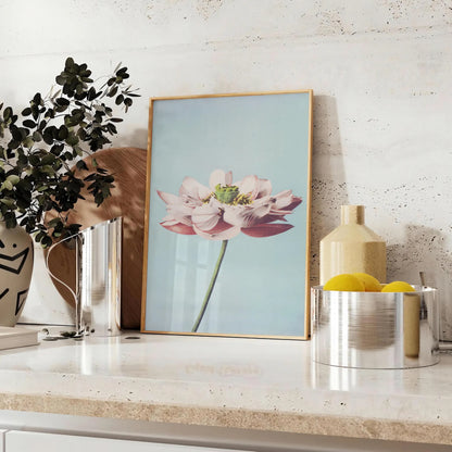space garden poster blue gray tones elegant wall art perfect gift nature lovers serene touch decor framed frameless styles