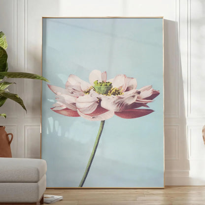 space garden poster blue gray tones elegant wall art perfect gift nature lovers serene touch decor framed frameless styles