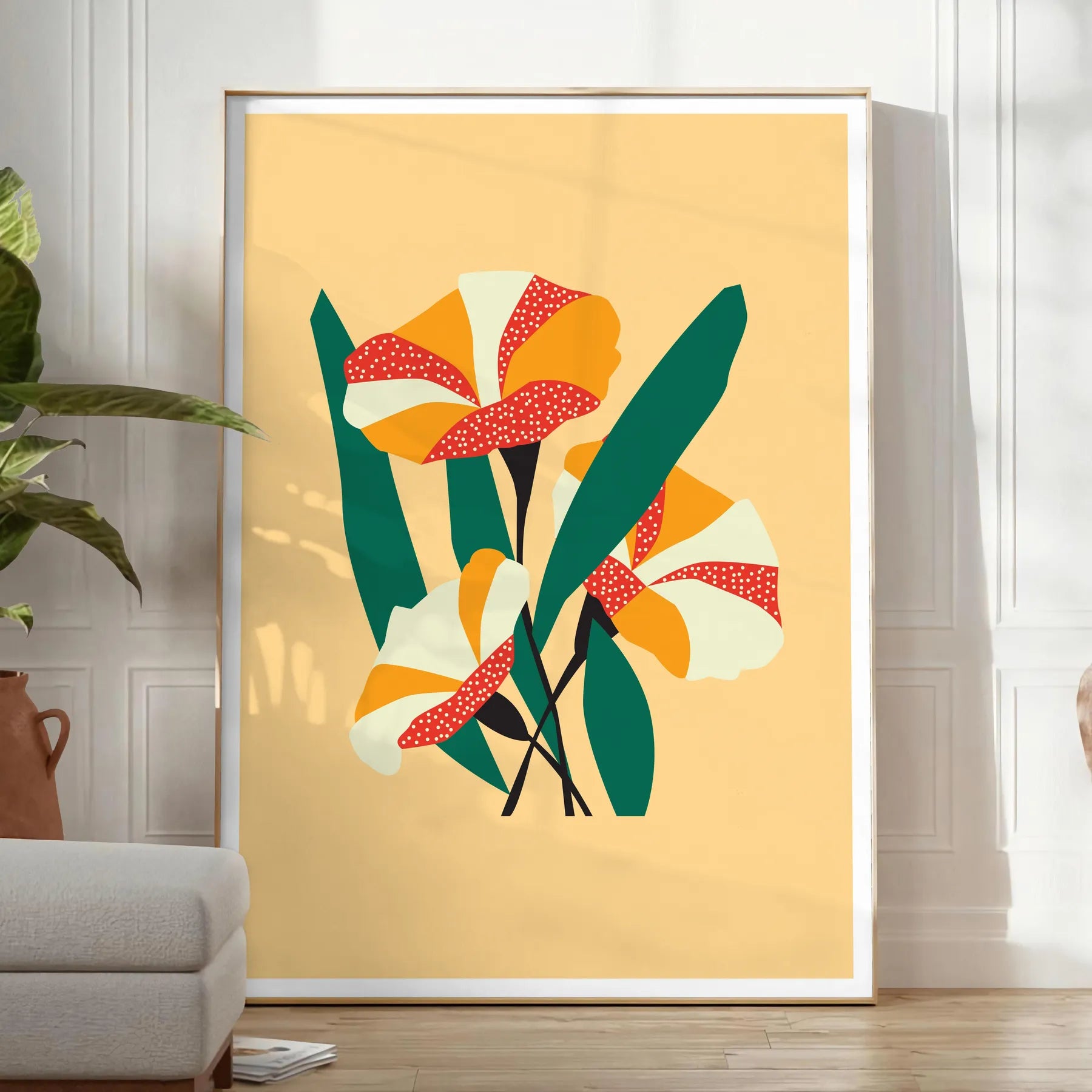 vibrant beauty nature space stunning green orange art poster wall room captivating artwork ideal gift lovers size A4 cm A0